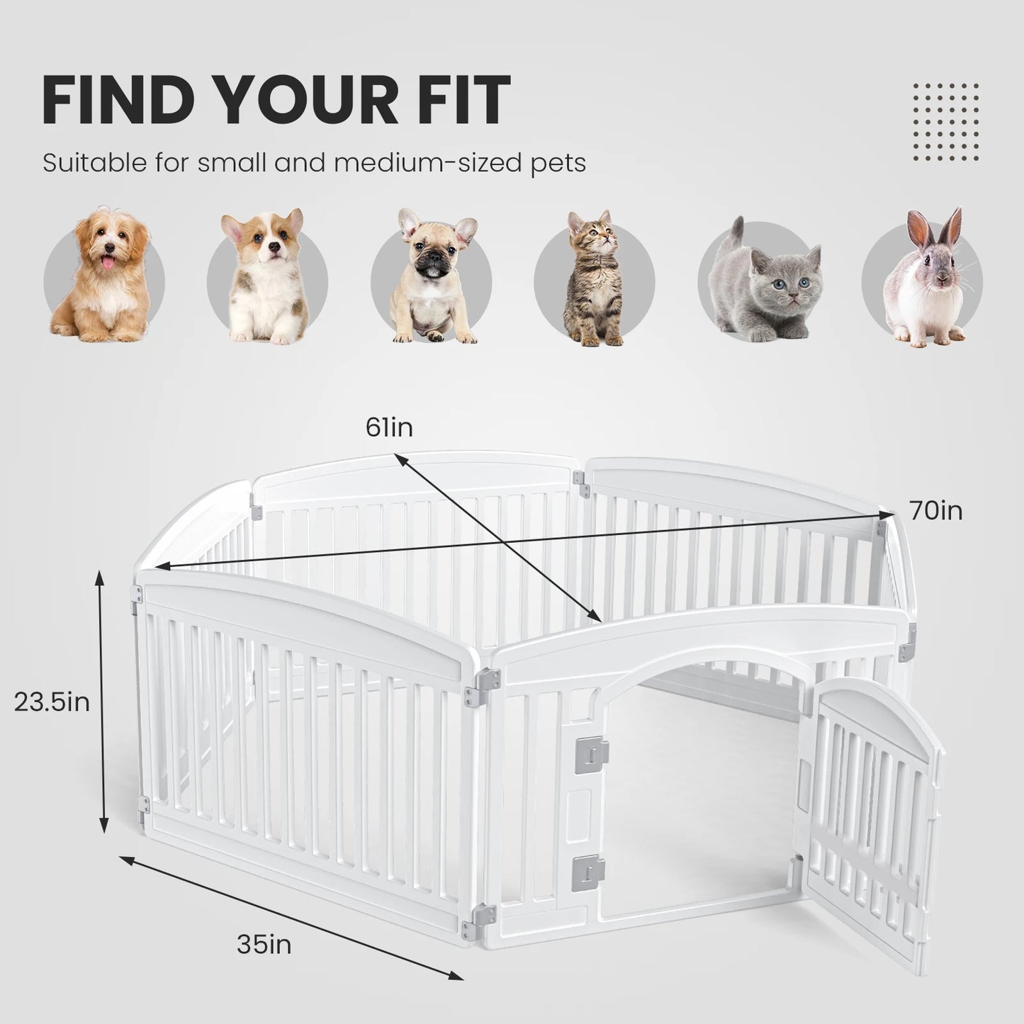 6 Panel Dog Playpen Safe & Secure Indoor/Outdoor Pet Fence