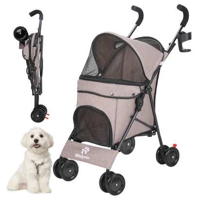Dog Stroller 4 Wheels  with Brakes