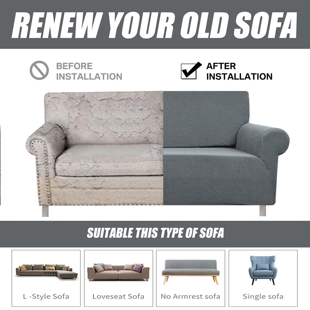 Jacquard Stretch Couch Cover Universal Sofa Covers Dog Cat Pets Friendly