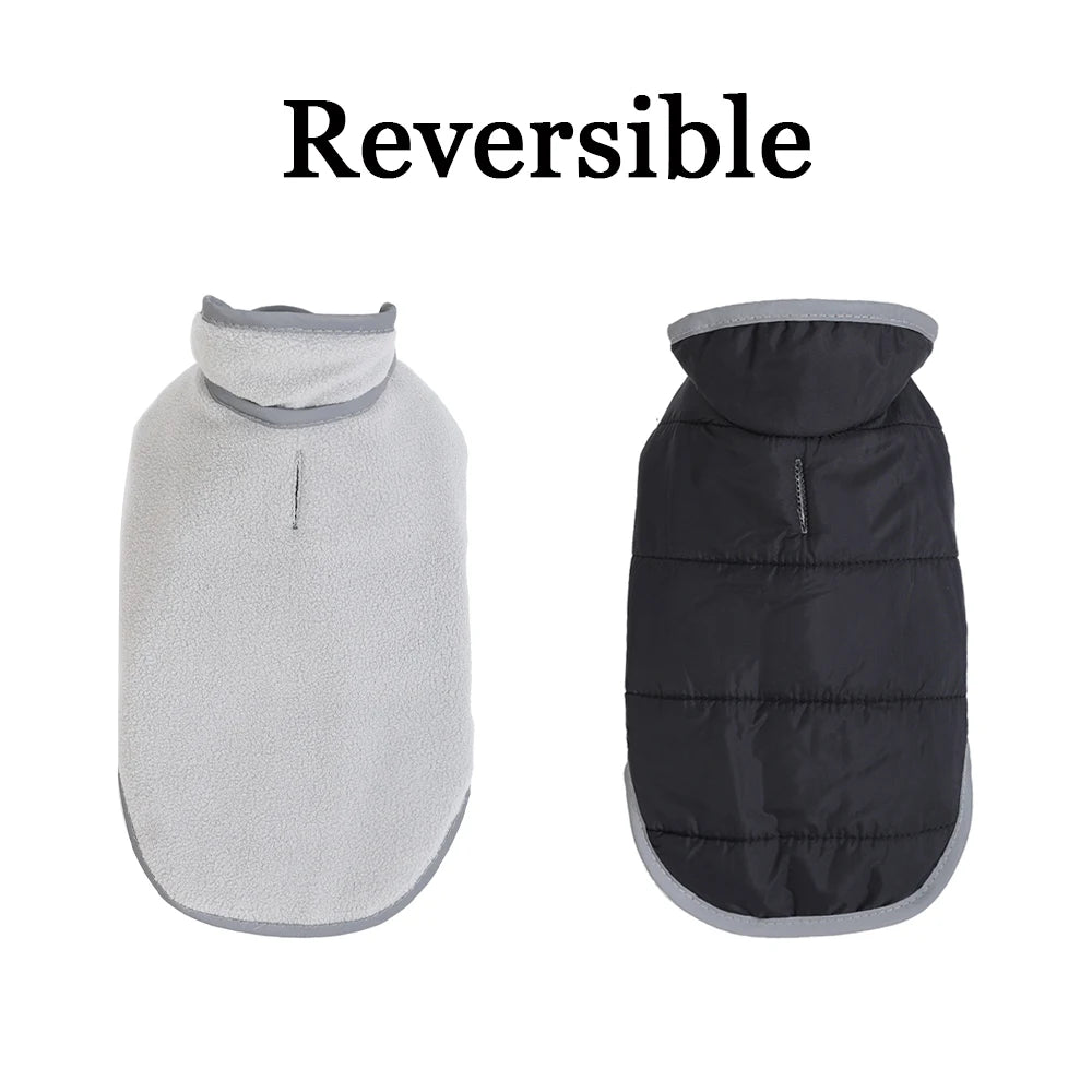 Reflective Pet Clothing Winter Reversible Fleece