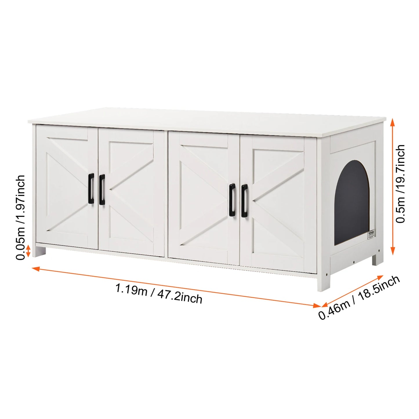 2 Cats Litter Box cabinet Furniture Hidden Wooden