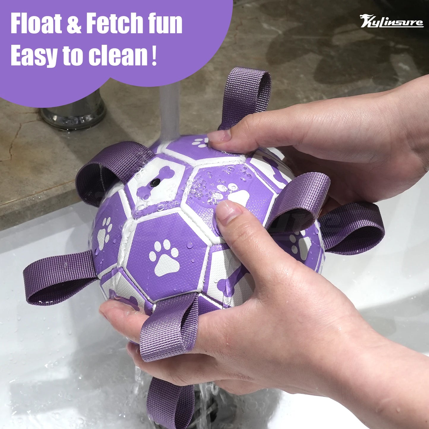 Dog Toy Soccer Ball with Straps,