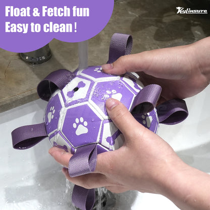 Dog Toy Soccer Ball with Straps,