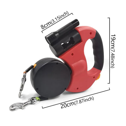 3in1 Double Head Automatic retractable Dog leash