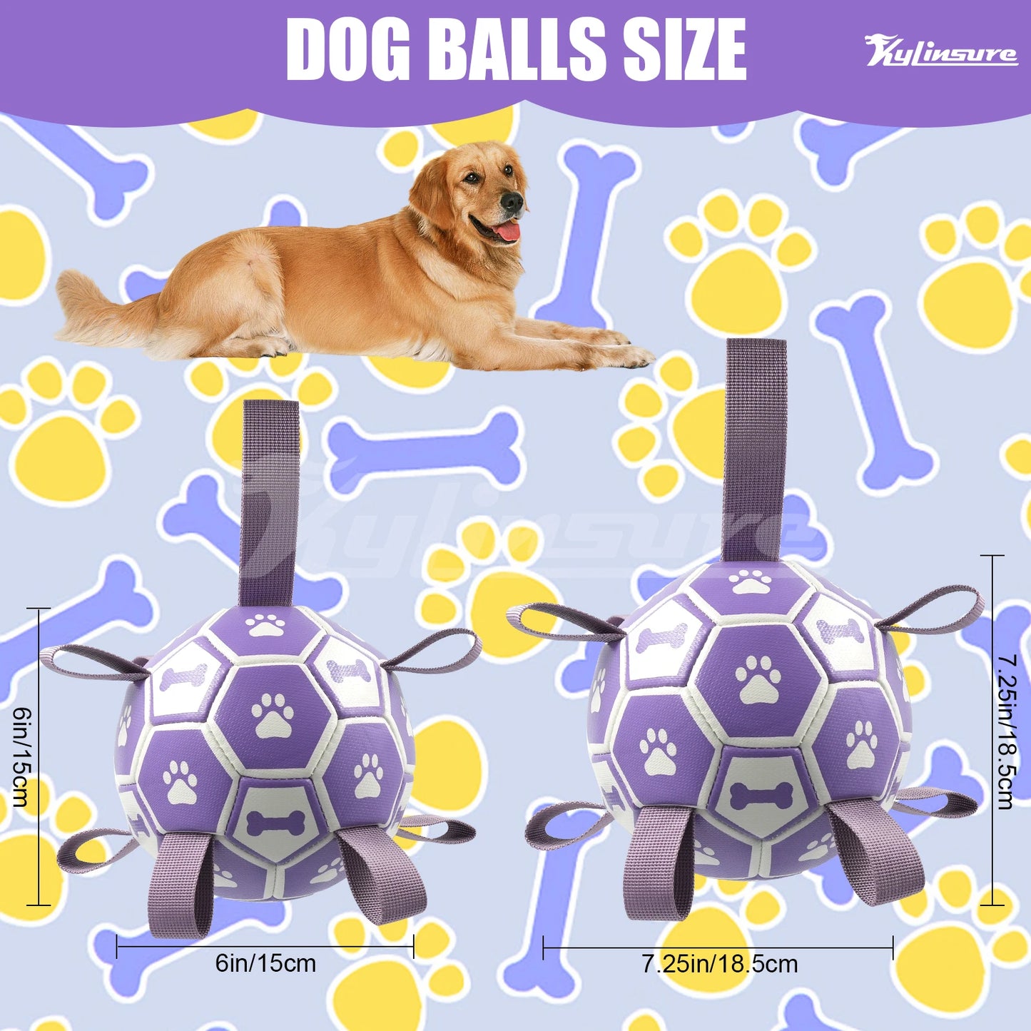 Dog Toy Soccer Ball with Straps,