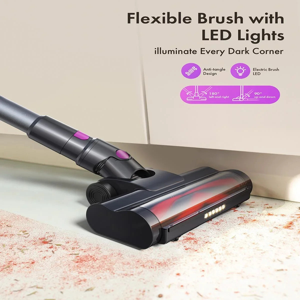 Cordless Vacuum Cleaner,Lightweight Stick for HardFloor/Carpet/Pet Hair