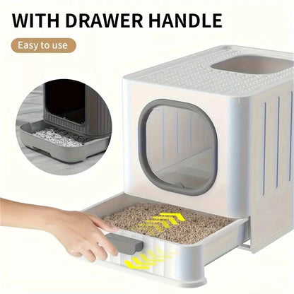 Leak-proof Enclosed Cat Litter Box