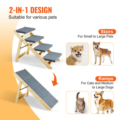 Wooden Pet Steps and Ramp Combo 2-in-1