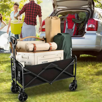 Foldable Wagon, 330/450LB Heavy Duty Foldable Utility Garden Wagon With Terrain Car storage car Wheels, Side Pockets, Portable C
