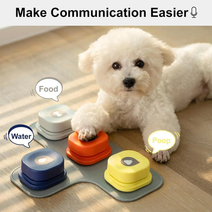 Dog Buttons with Rubber Mat Recordable Dog Talking Buttons Set