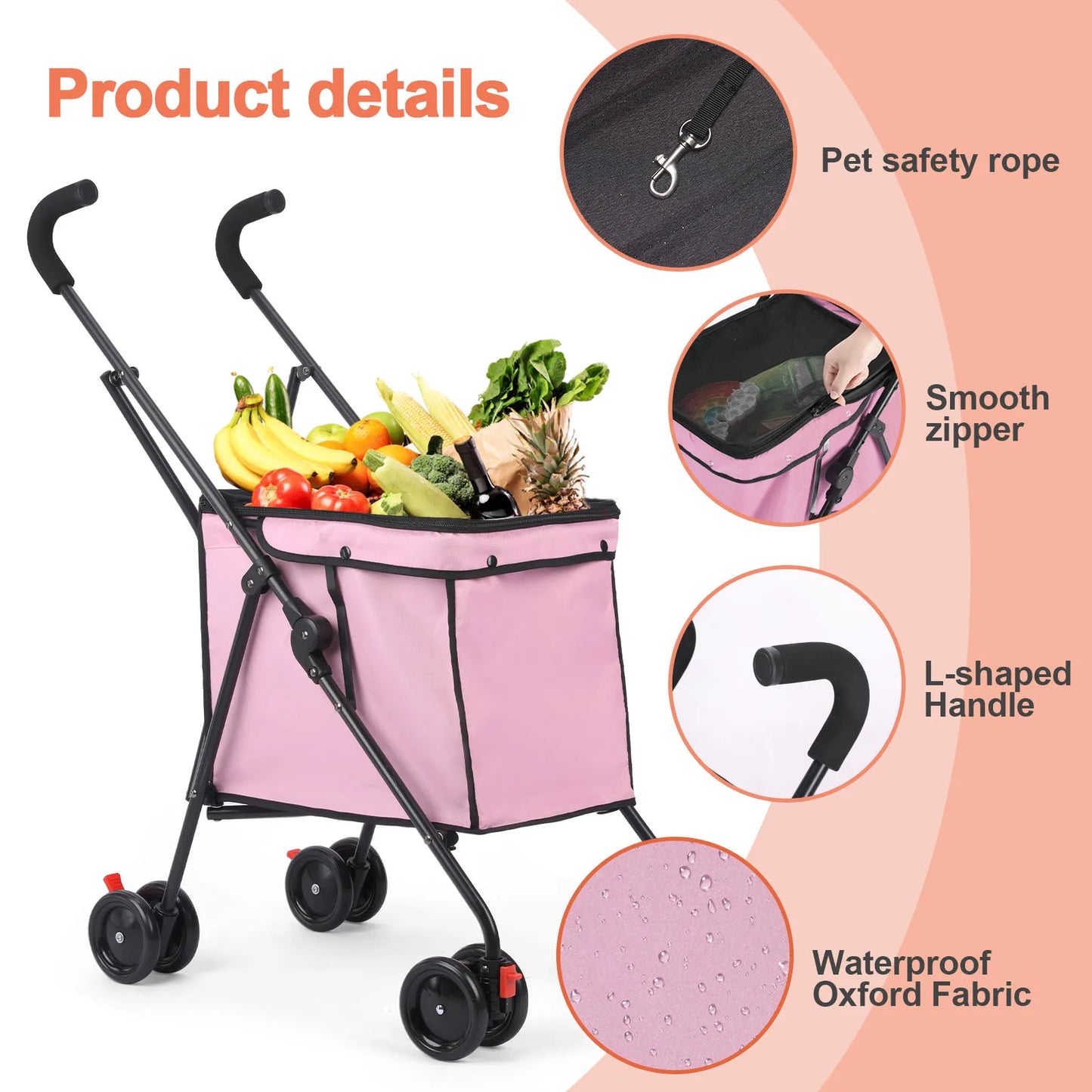 4 Wheels Dog Stroller