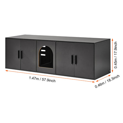 2 Cats Litter Box cabinet Furniture Hidden Wooden
