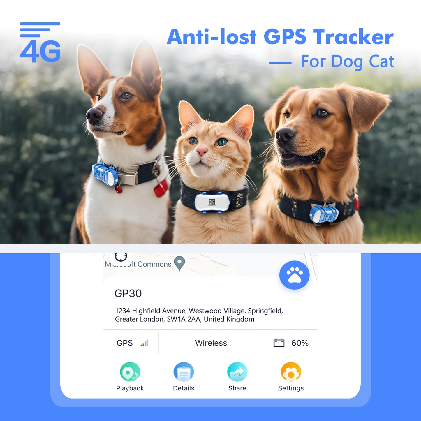 ‌ GPS Tracker for Pets - Waterproof