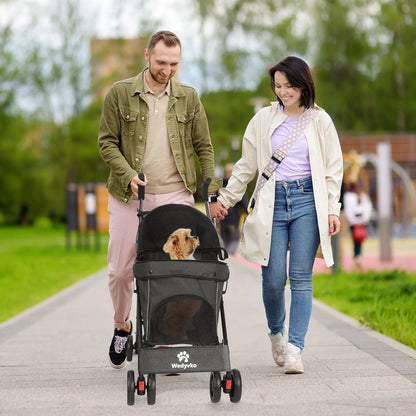 Dog Stroller 4 Wheels  with Brakes