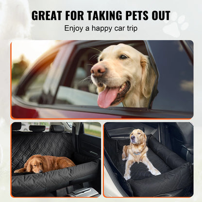 SucceBuy Dog Car Seat Waterproof Dog Booster Seat Pet Car Seat with Clip-On Safety Leash PP Cotton Car Bed for Medium Large Dog