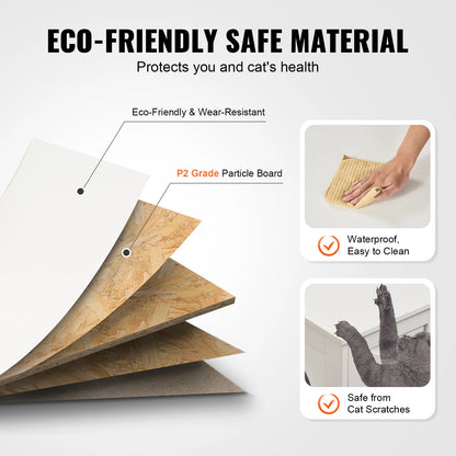 2 Cats Litter Box cabinet Furniture Hidden Wooden