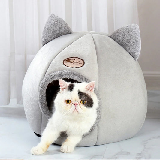 Pet bed with cat ears for small medium large cats