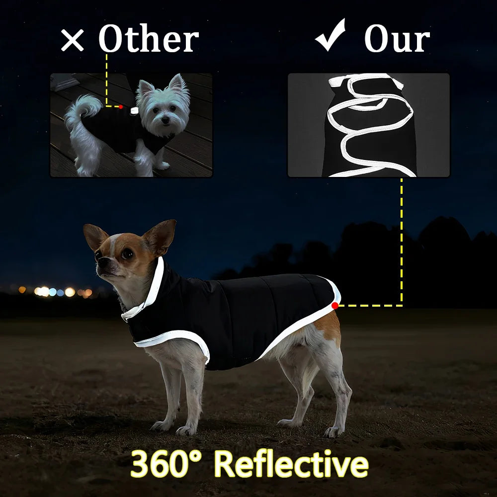 Reflective Pet Clothing Winter Reversible Fleece