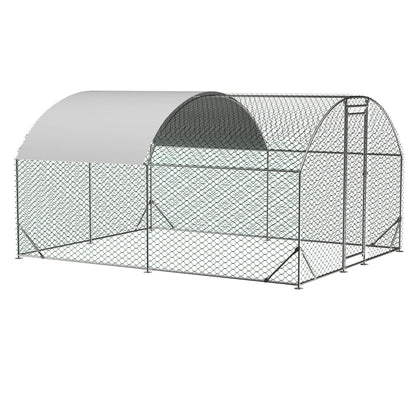 LZBEITEM Large Chicken Coop Metal Chicken Run with Waterproof and Anti-UV Cover, Dome Shaped Walk-in Fence Cage Hen House