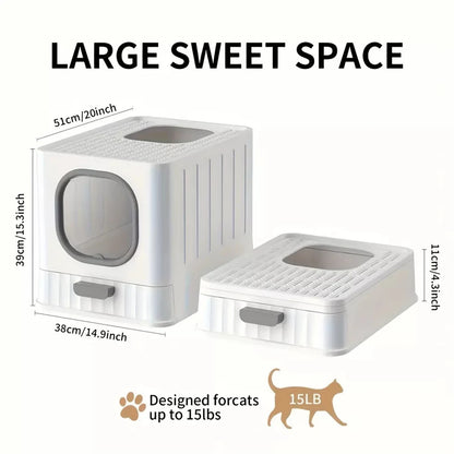 Leak-proof Enclosed Cat Litter Box
