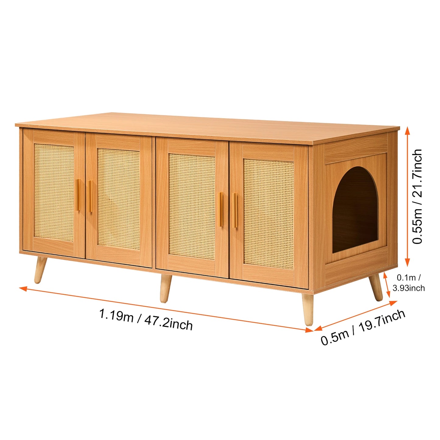 2 Cats Litter Box cabinet Furniture Hidden Wooden