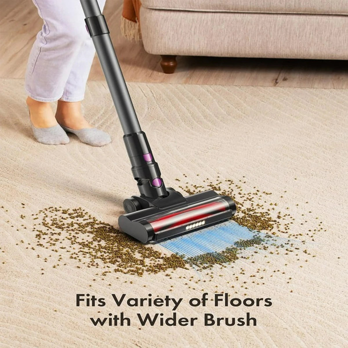 Cordless Vacuum Cleaner,Lightweight Stick for HardFloor/Carpet/Pet Hair