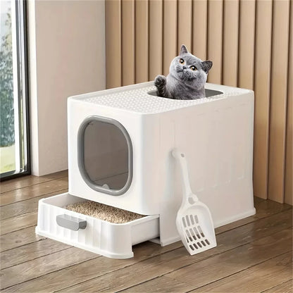 Leak-proof Enclosed Cat Litter Box