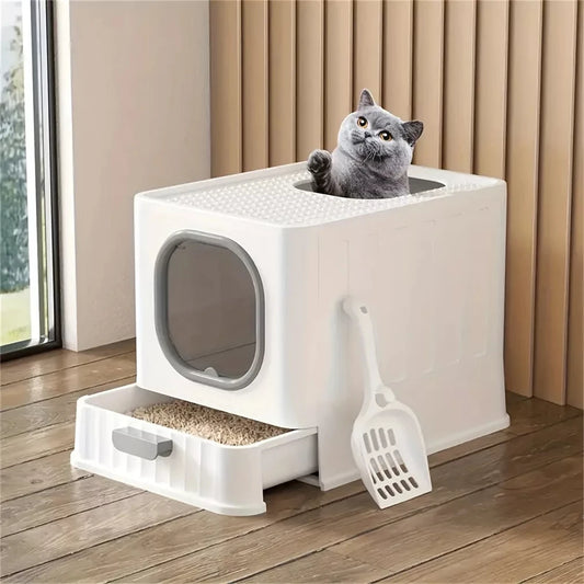 Leak-proof Enclosed Cat Litter Box