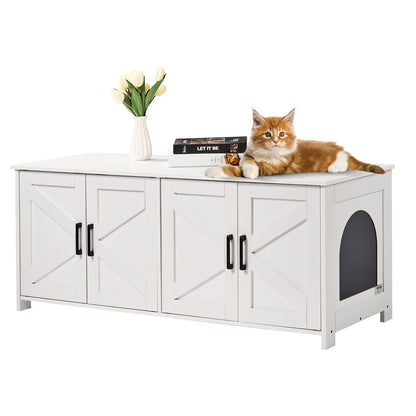 2 Cats Litter Box cabinet Furniture Hidden Wooden