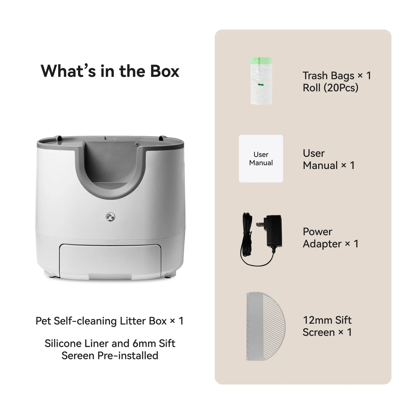 Automatic Smart Cat Litter Box, Self-Cleaning,