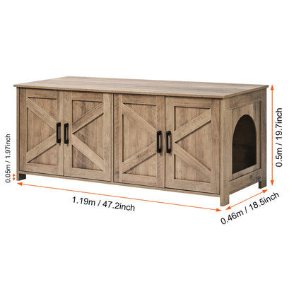 2 Cats Litter Box cabinet Furniture Hidden Wooden